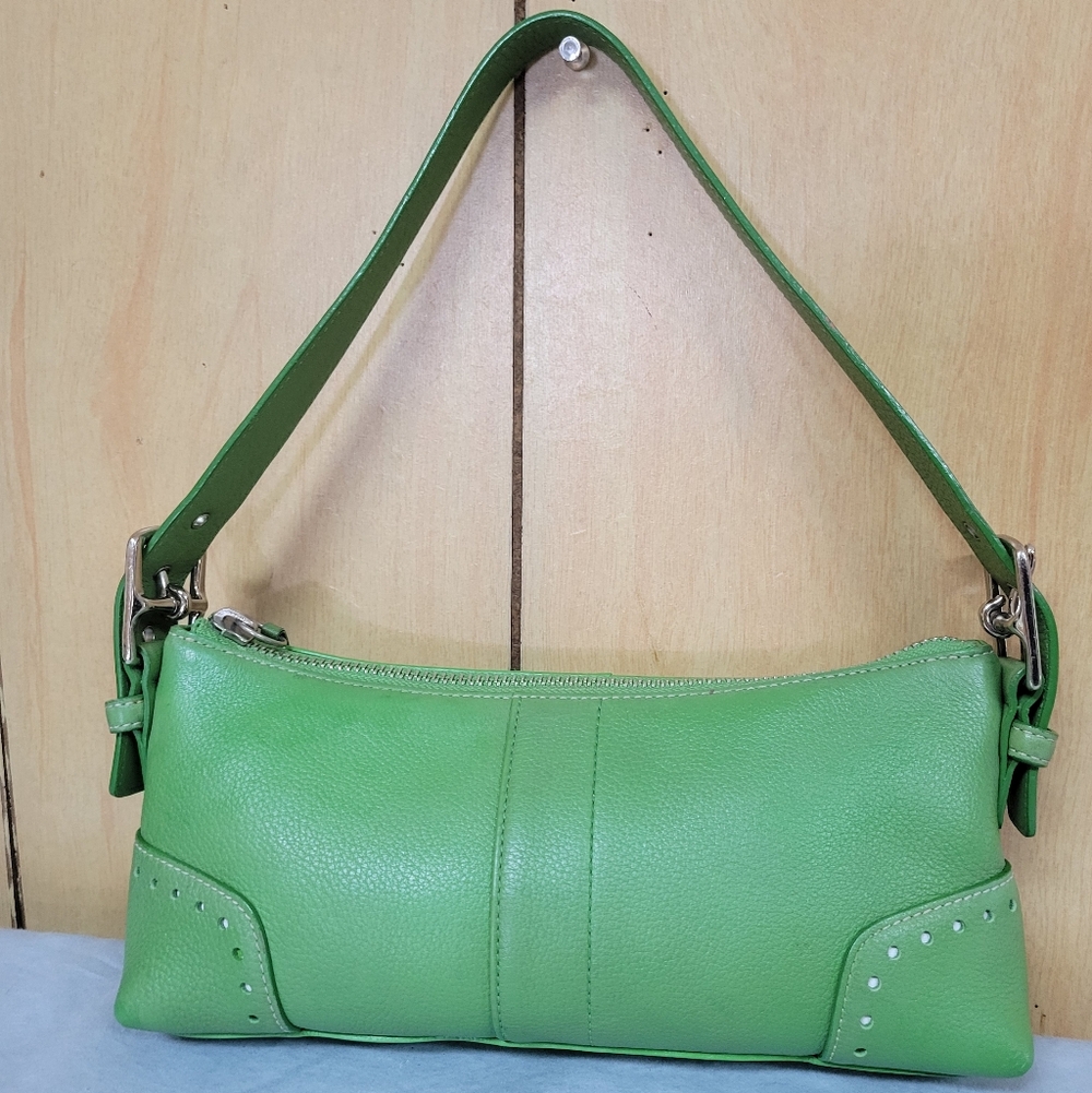 Coach Hamptons Demi Green Vintage Baguette - Picture 2 of 16